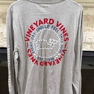 Vineyard Vines Gray Long Sleeve with Red Logo